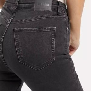 Weekday Thursday organic cotton blend high waist skinny jeans in black